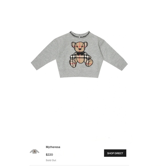 Burberry Baby Thomas Bear cotton sweater with button closure at back   12months - Picture 4 of 15